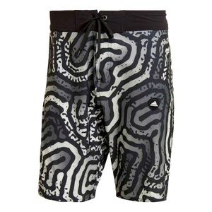 $70 adidas CLASSIC-LENGTH COLOUR MAZE TECH BOARD SHORTS HC8523 | Black Grey | 34